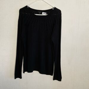 Talbots‎ Women's Large Black Cable Fair Isle Pullover Sweater Cashmere Blend L